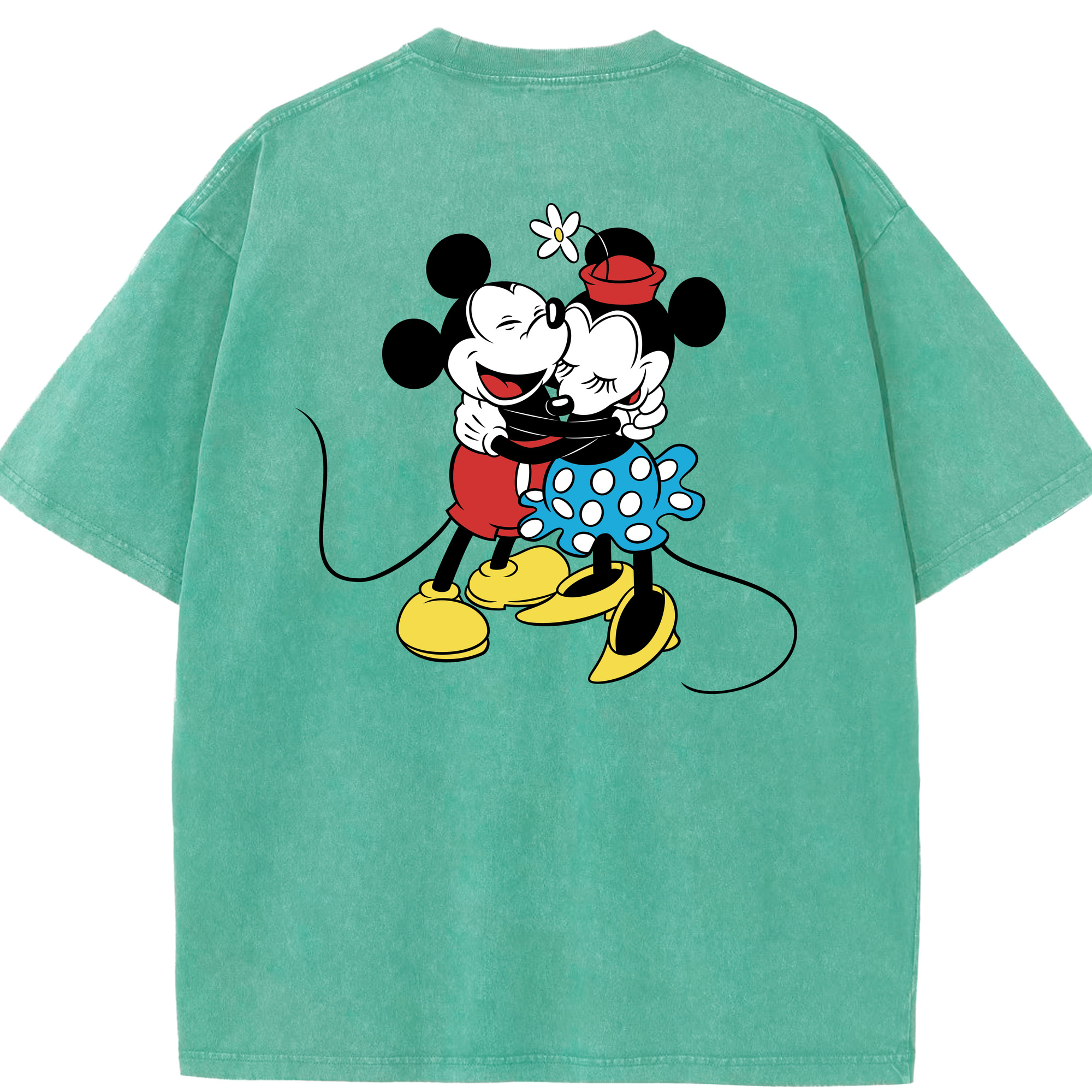 （画像用） ミッキーマウス Mickey Mouse 綿100% ヴィンテージ風 半袖Tシャツ（背面プリント）